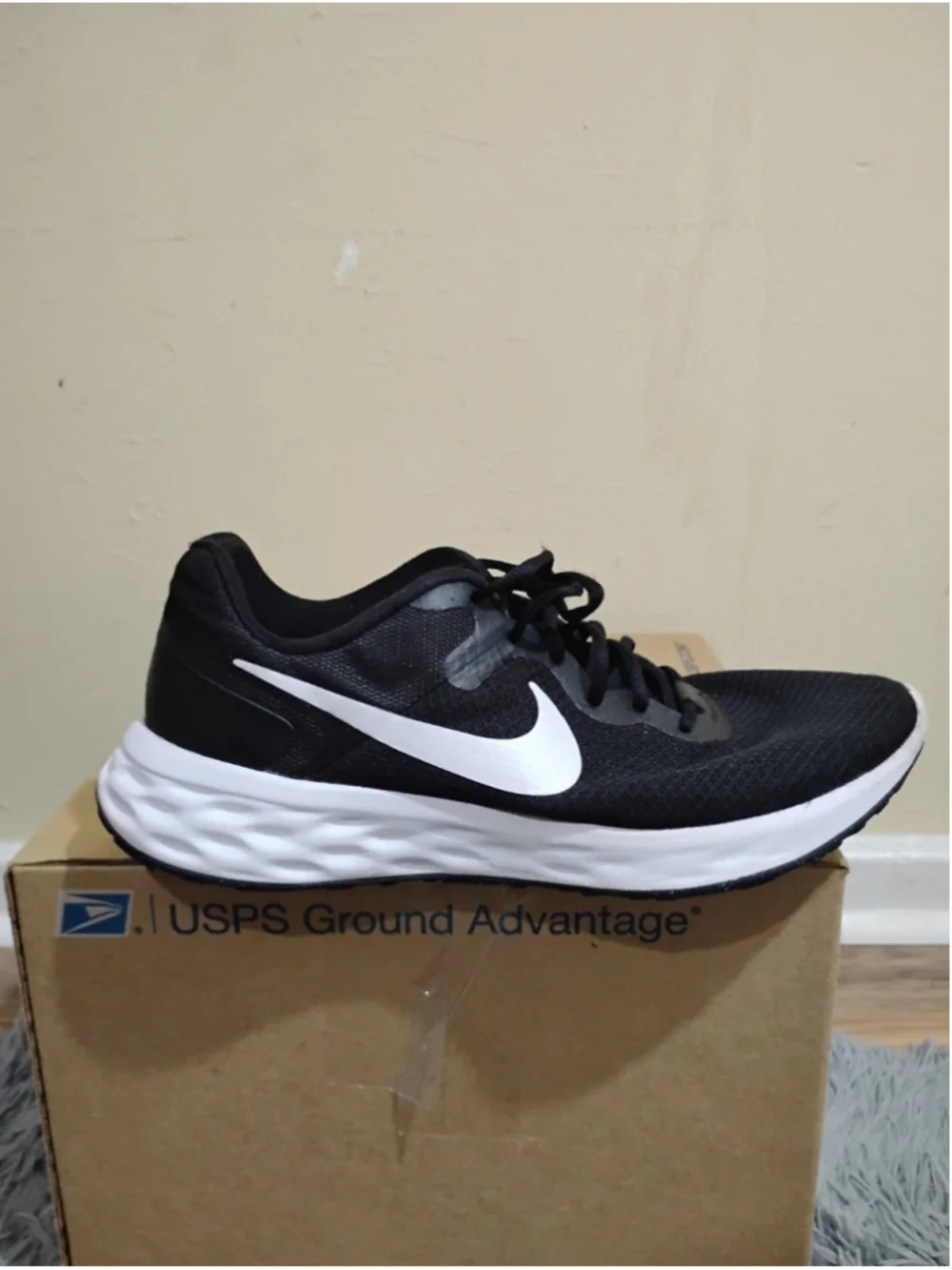 Nike Revolution 6 Next Nature Men Size 10.5 Black/White Athletic Shoe DC3728-003